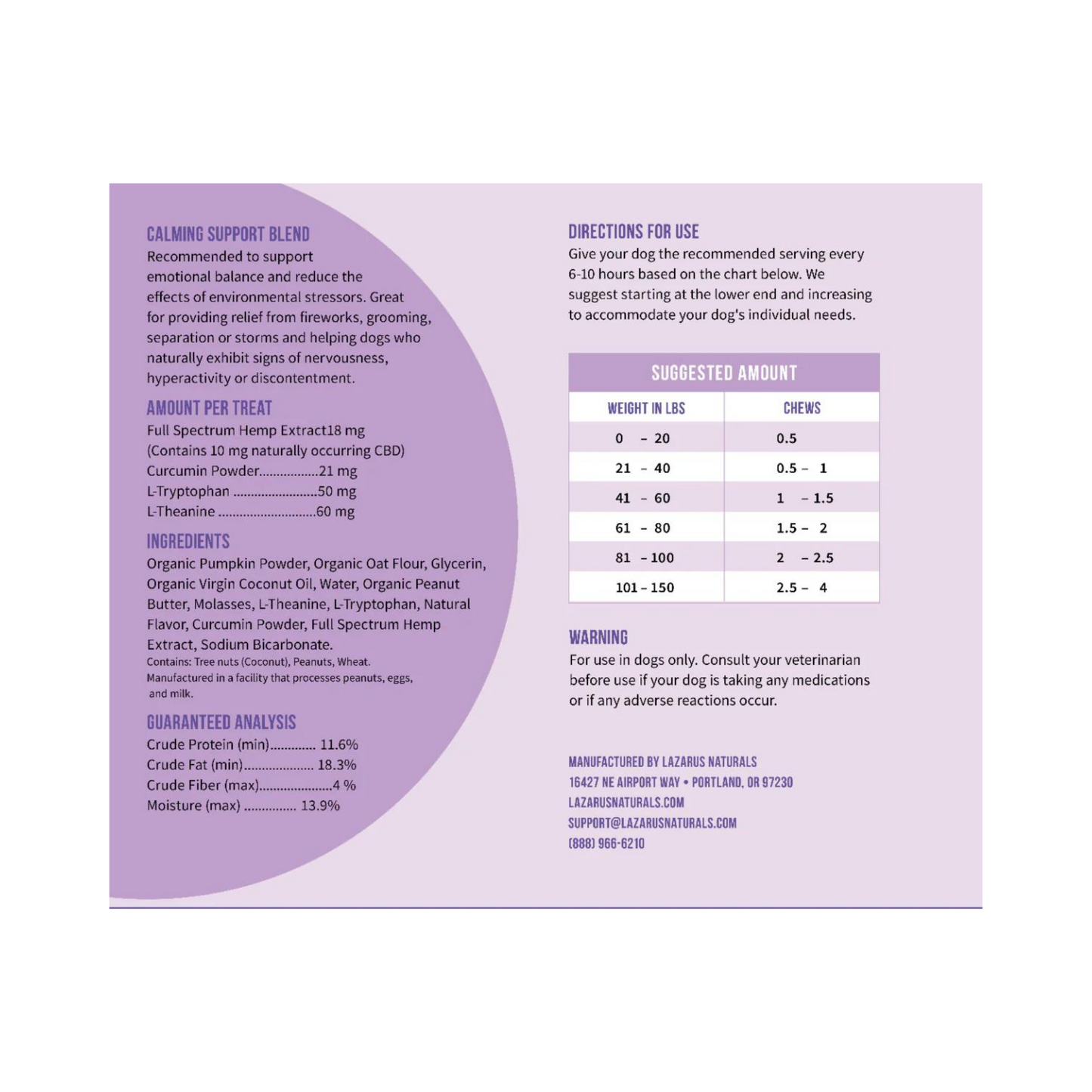 Lazarus Naturals CBD Dog Chews | Calming Support