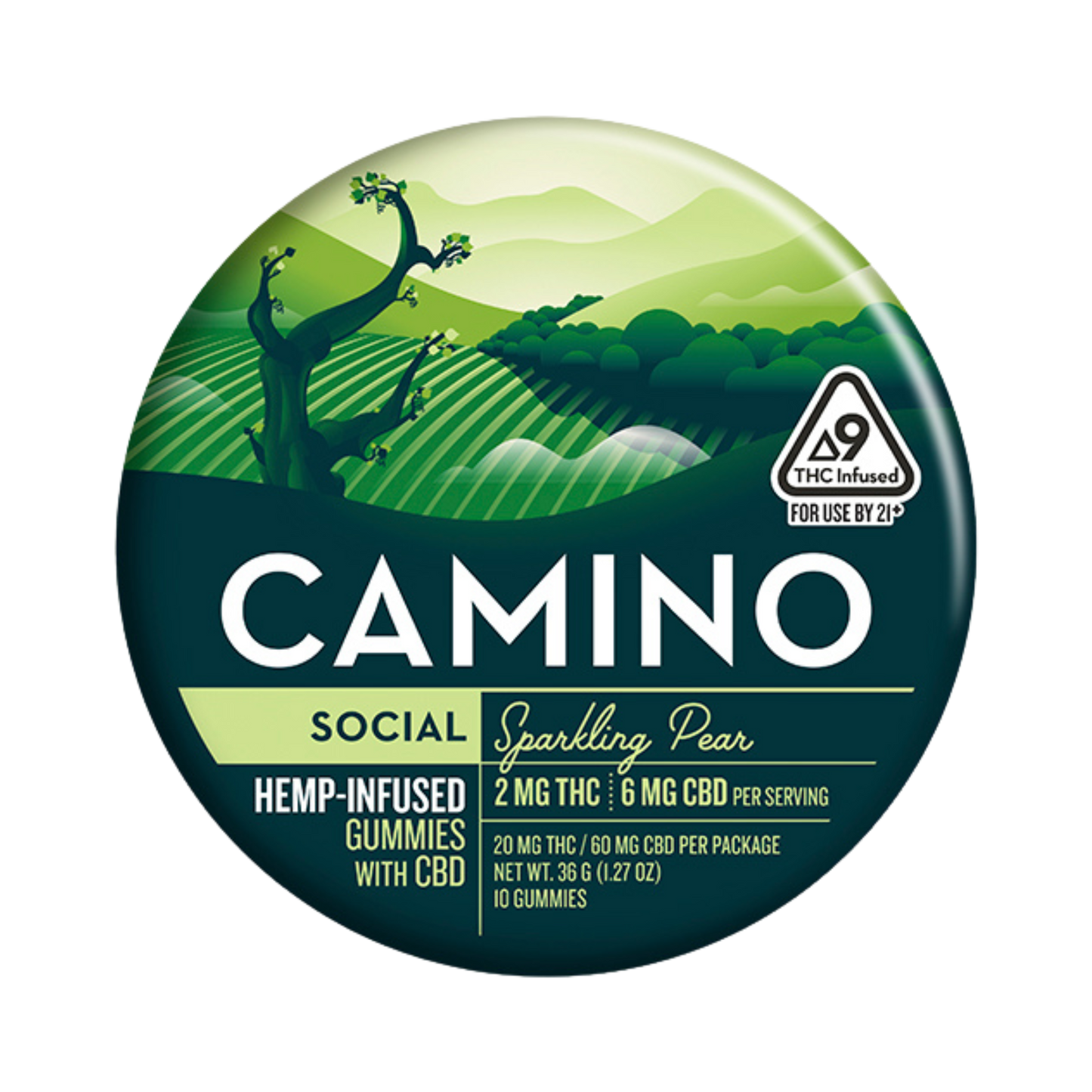 Camino Social | Sparkling Pear 2 mg THC w/ CBD