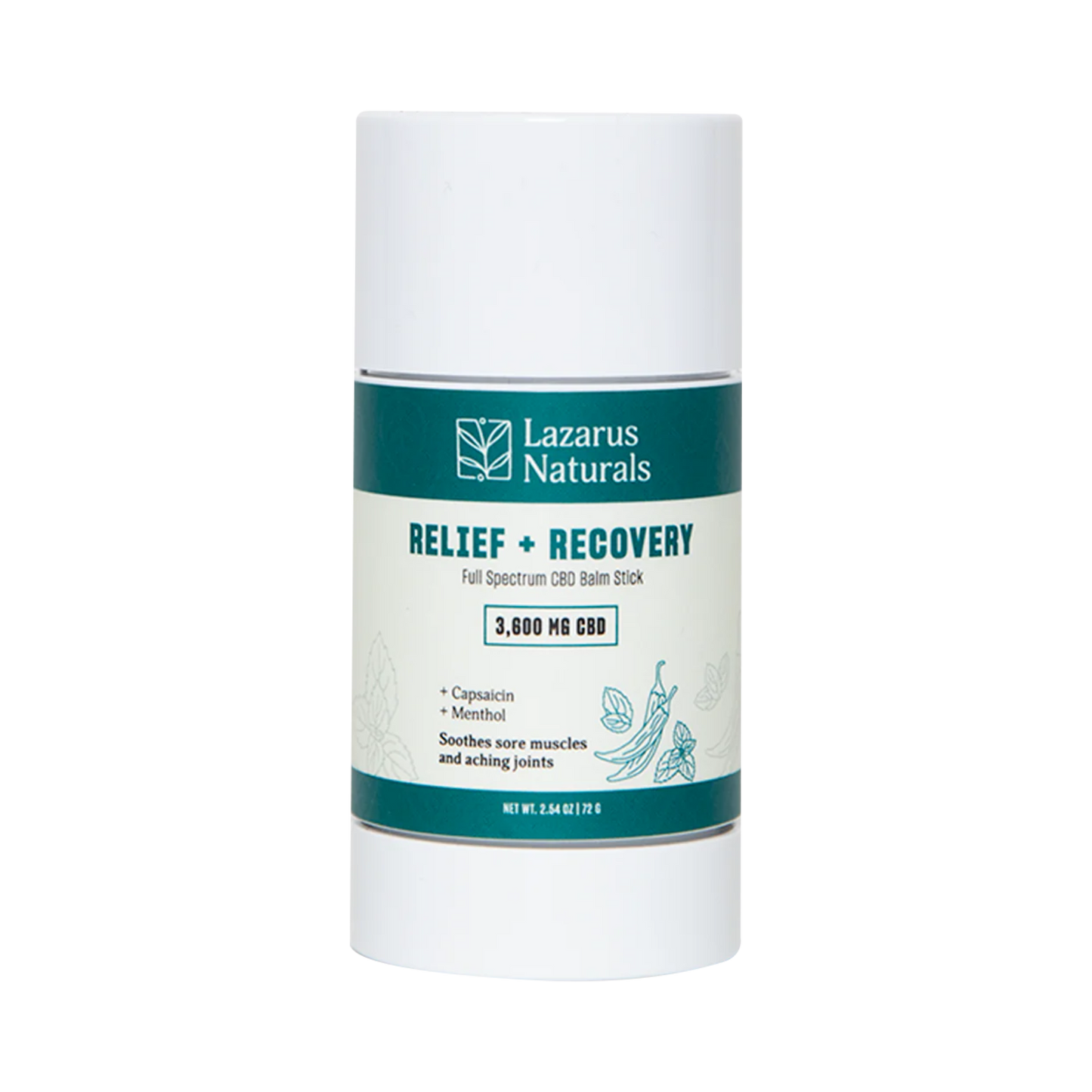 Lazarus Naturals CBD Balm Stick Relief + Recovery (3600mg)