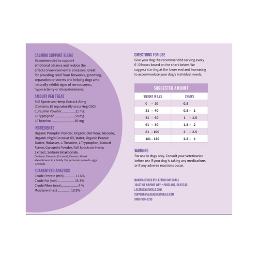 Lazarus Naturals CBD Dog Chews | Calming Support