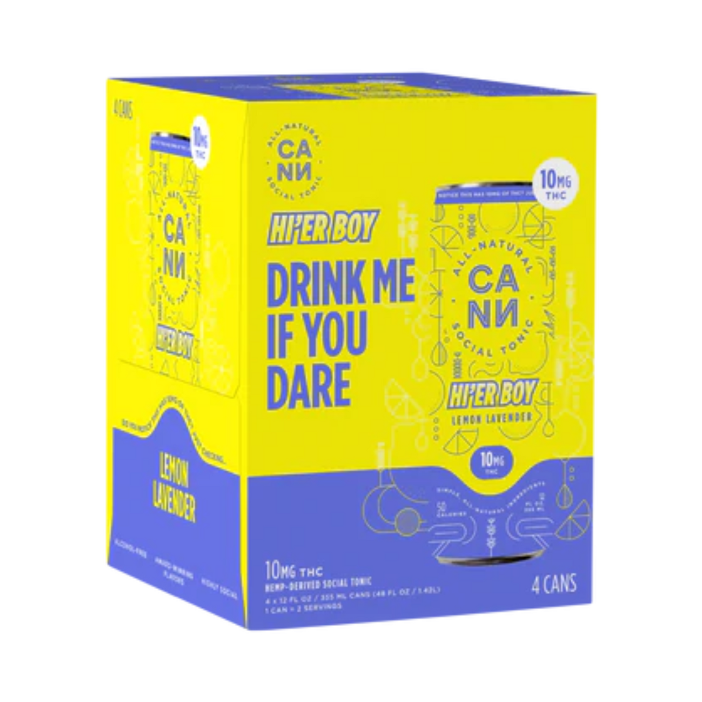 Cann HI'ER BOY THC Lemon Lavender 4 pk