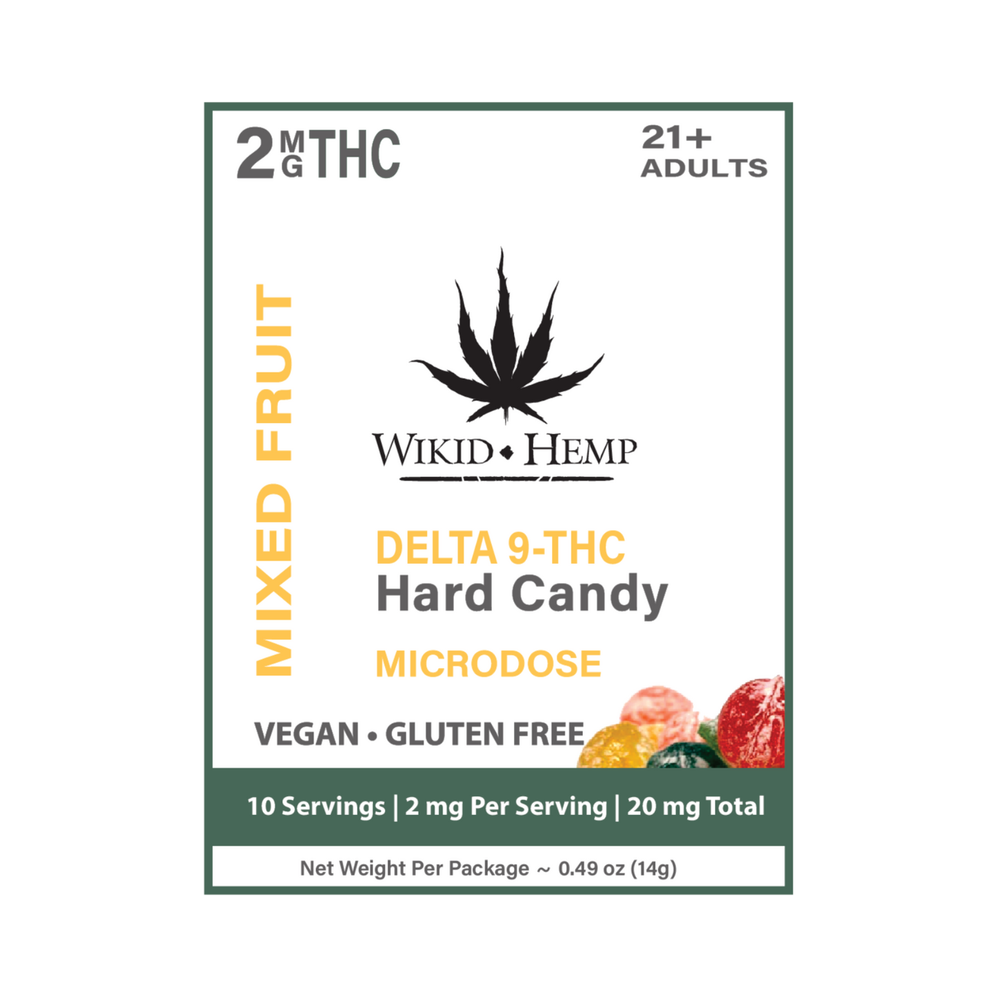 Wikid Hemp THC Microdose Mixed Fruit Hard Candy