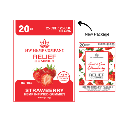HW Hemp Co | Relief Gummies 1:1 CBD:CBG 20 ct