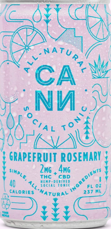 Cann THC Social Tonic Grapefruit Rosemary 4 pk