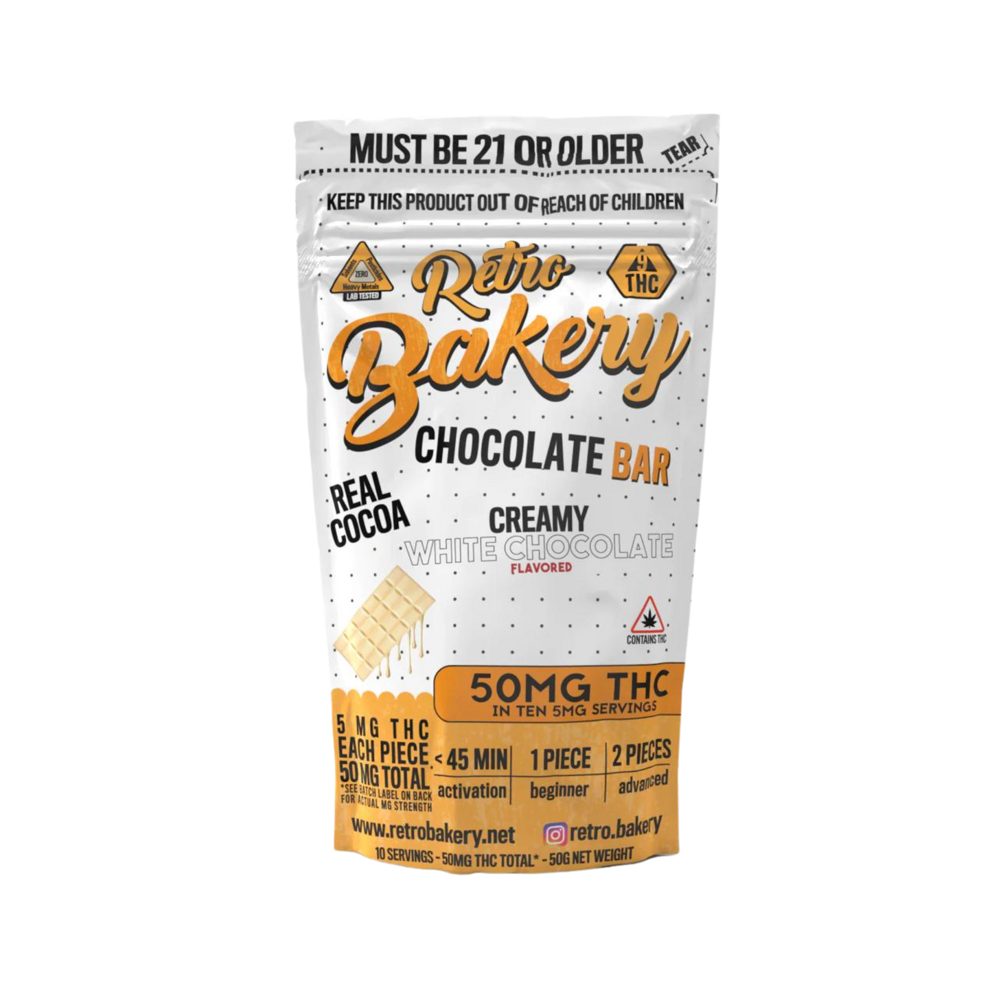 Retro Bakery | D9 Chocolate Bar 50 mg