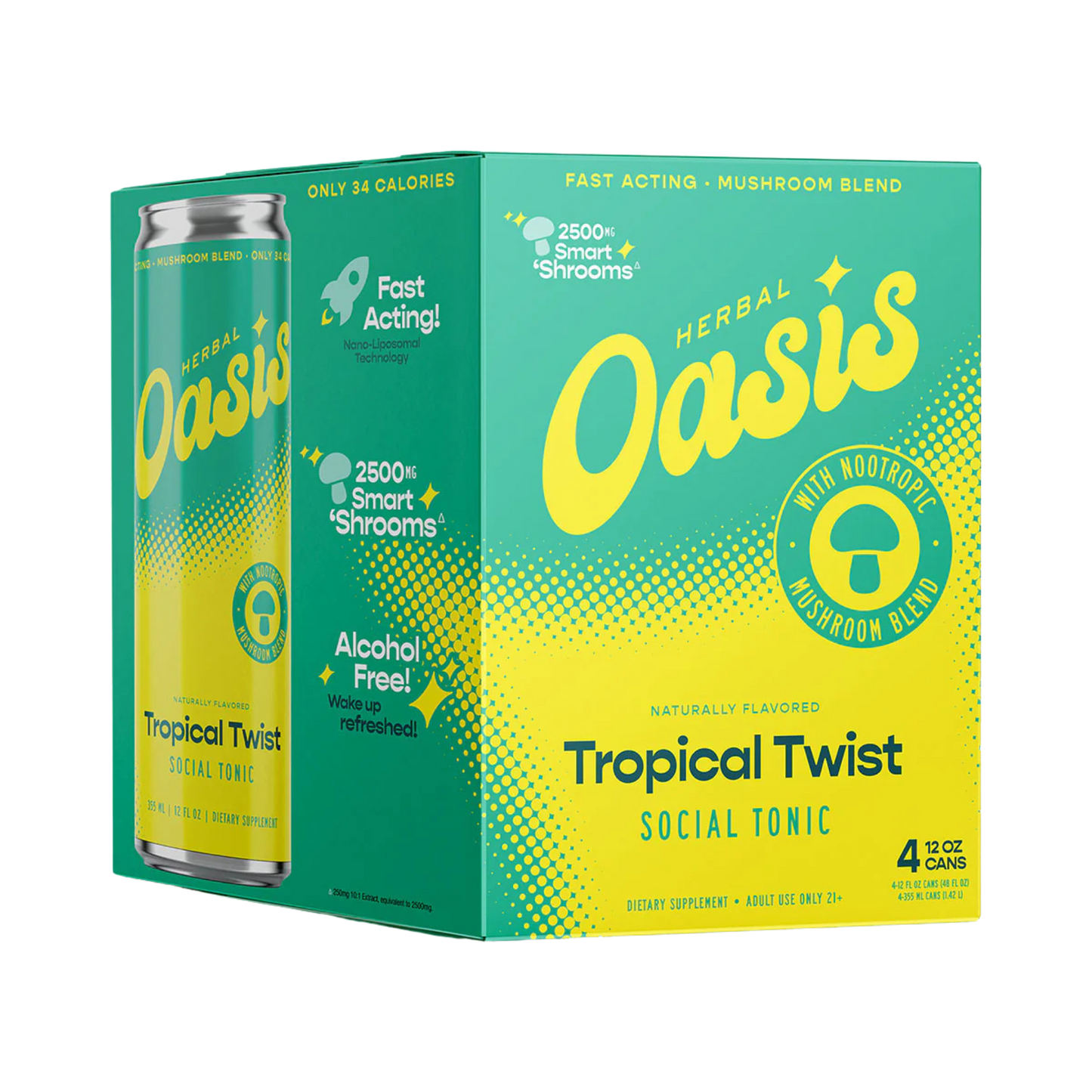 Herbal Oasis Social Tonic | Tropical Twist 4 pk
